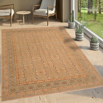 handmade Transitional Kafkaz Chobi Ziegler Tan Green Hand Knotted RECTANGLE 100% WOOL area rug 9 x 10